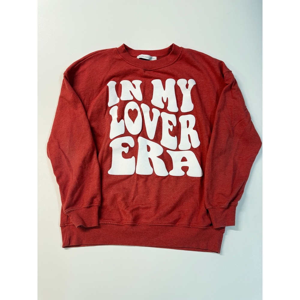 Altar State In My Lover Era Women Size SM Sweatshirt Red Crew Neck Made in‎ USA